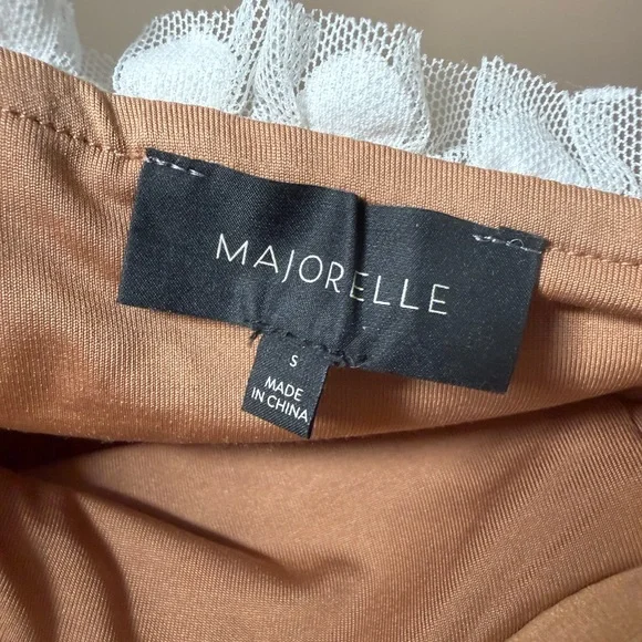 MAJORELLE WYN bodysuit White Polka Dot Ruched small - Picture 6 of 7